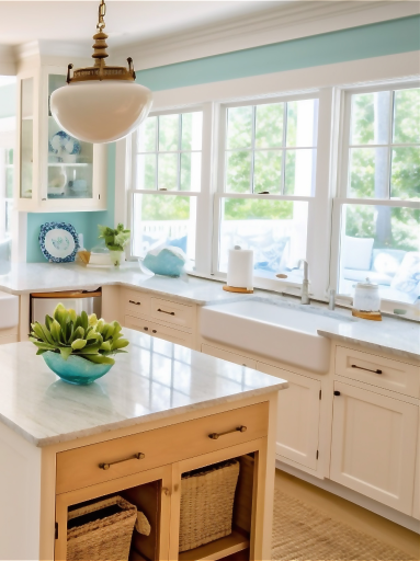Pella 250 Series vinyl windows installed in a kitchen area.